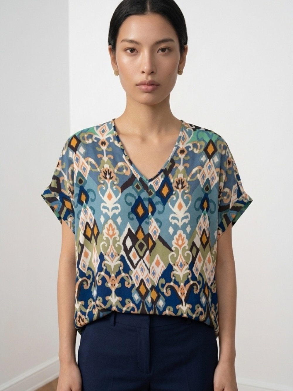 Blue Multi Color shirt by Cotton Bleu